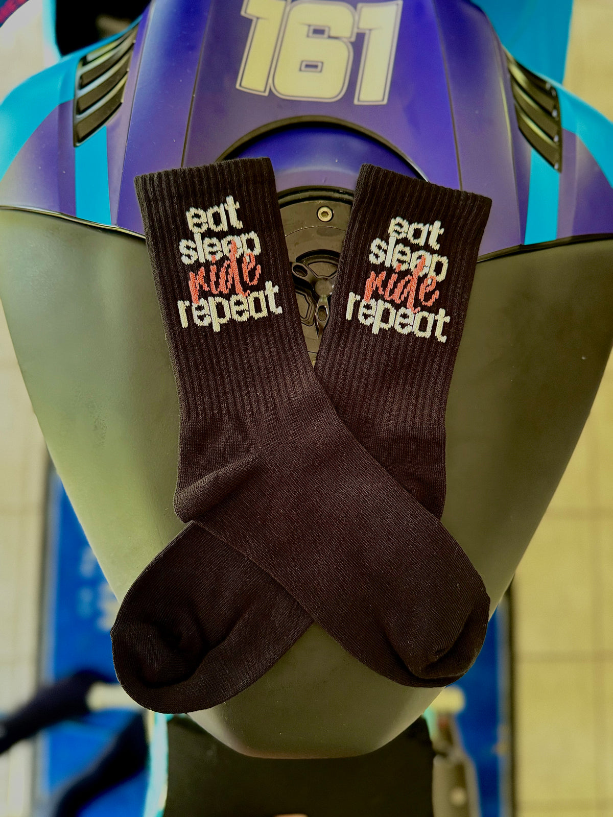 Eat Sleep Ride Repeat Socks