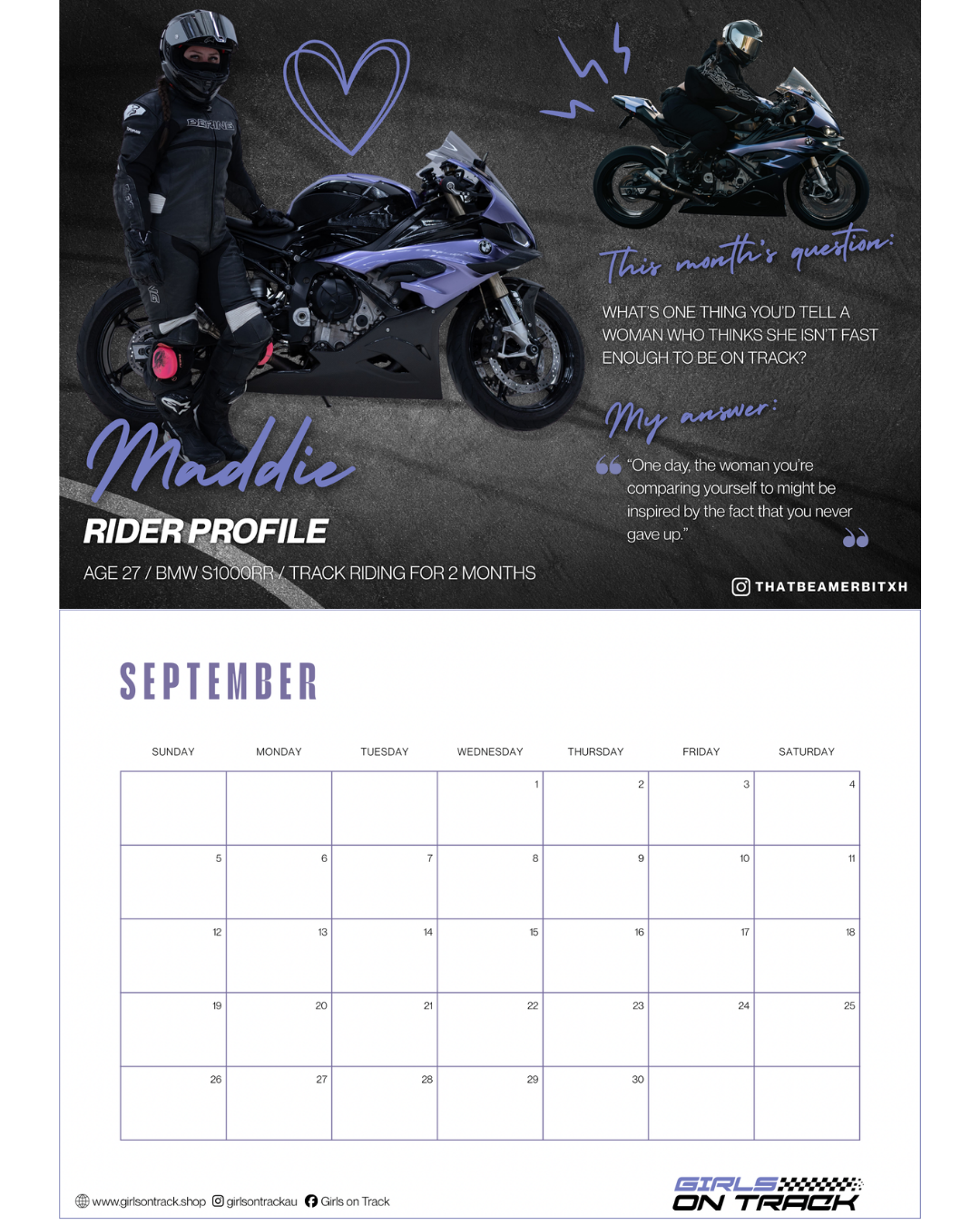 Girls on Track 2027 Calendar